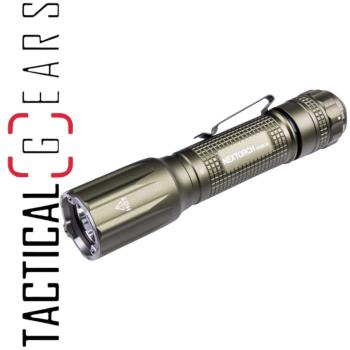 NEXTORCH TA30CG K.I.S.S. 1600 LUMEN TACTICAL LED TASCHENLAMPE GRÜN MIT NANO- KERAMIK GLASBRECHER, STROBOSKOPFUNKTION INKL. GLEICHFARBIGER FR-1 FÜHRUNGSHILFE